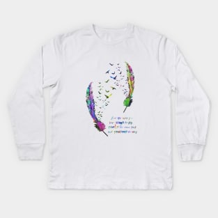 Birds feather Kids Long Sleeve T-Shirt